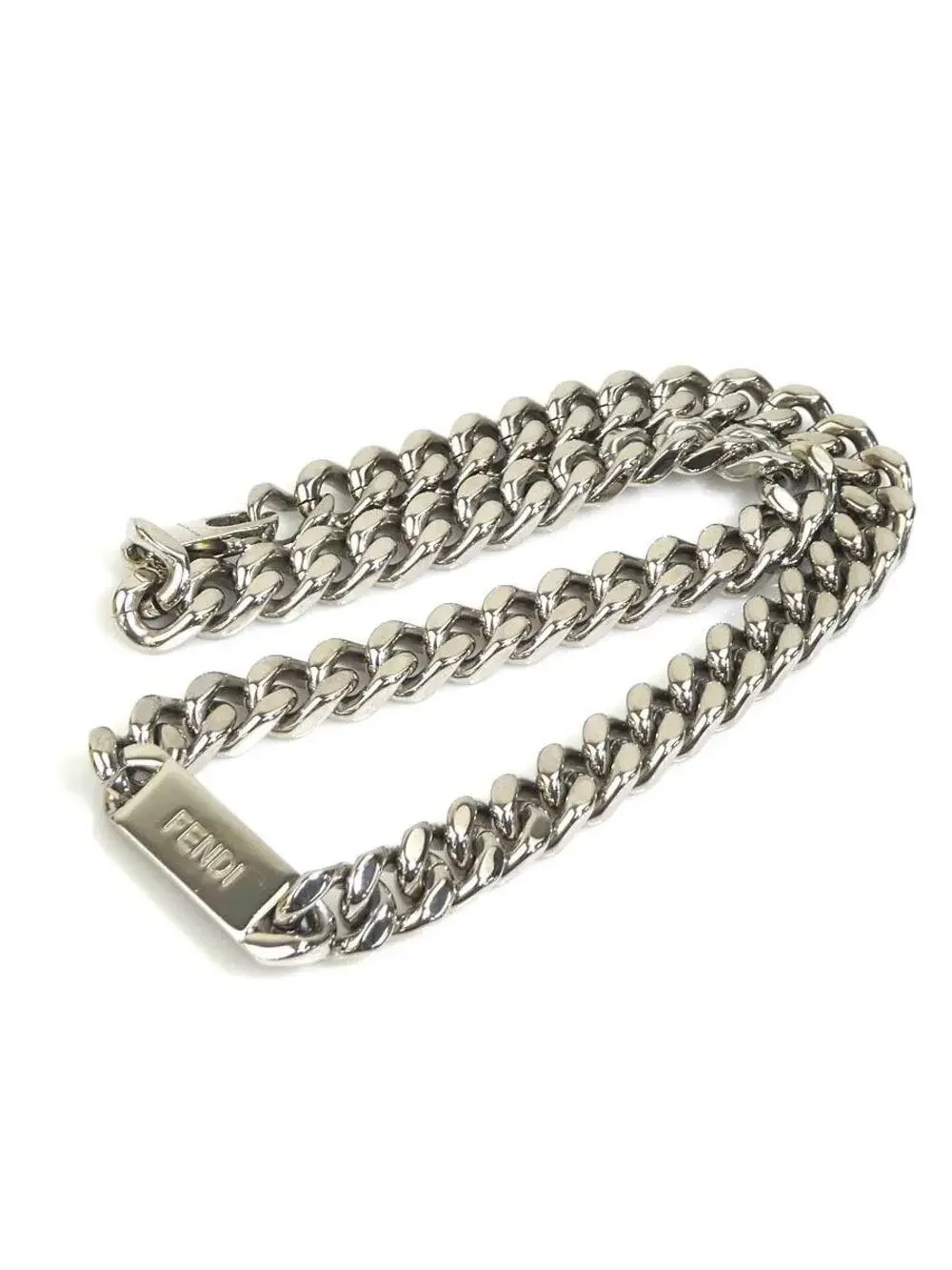 Auth Fendi Necklace Silver Metal - #300096F29B